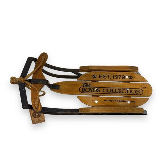 Boyds Collection Sleigh Est 1979 Cold Winters Day Metal Sled Wood Bears With Tag - Picture 12 of 12